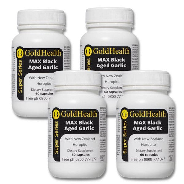 Four Pack - Aged Black Garlic with NZ Horopito digestion and immune support supplement