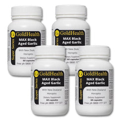 Four Pack - Aged Black Garlic with NZ Horopito digestion and immune support supplement