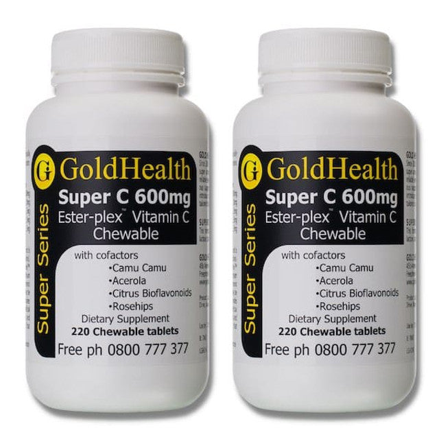 Twin Pack - Super C 600 Chewable Vitamin C daily wellbeing supplement