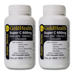 Twin Pack - Super C 600 Chewable Vitamin C daily wellbeing supplement