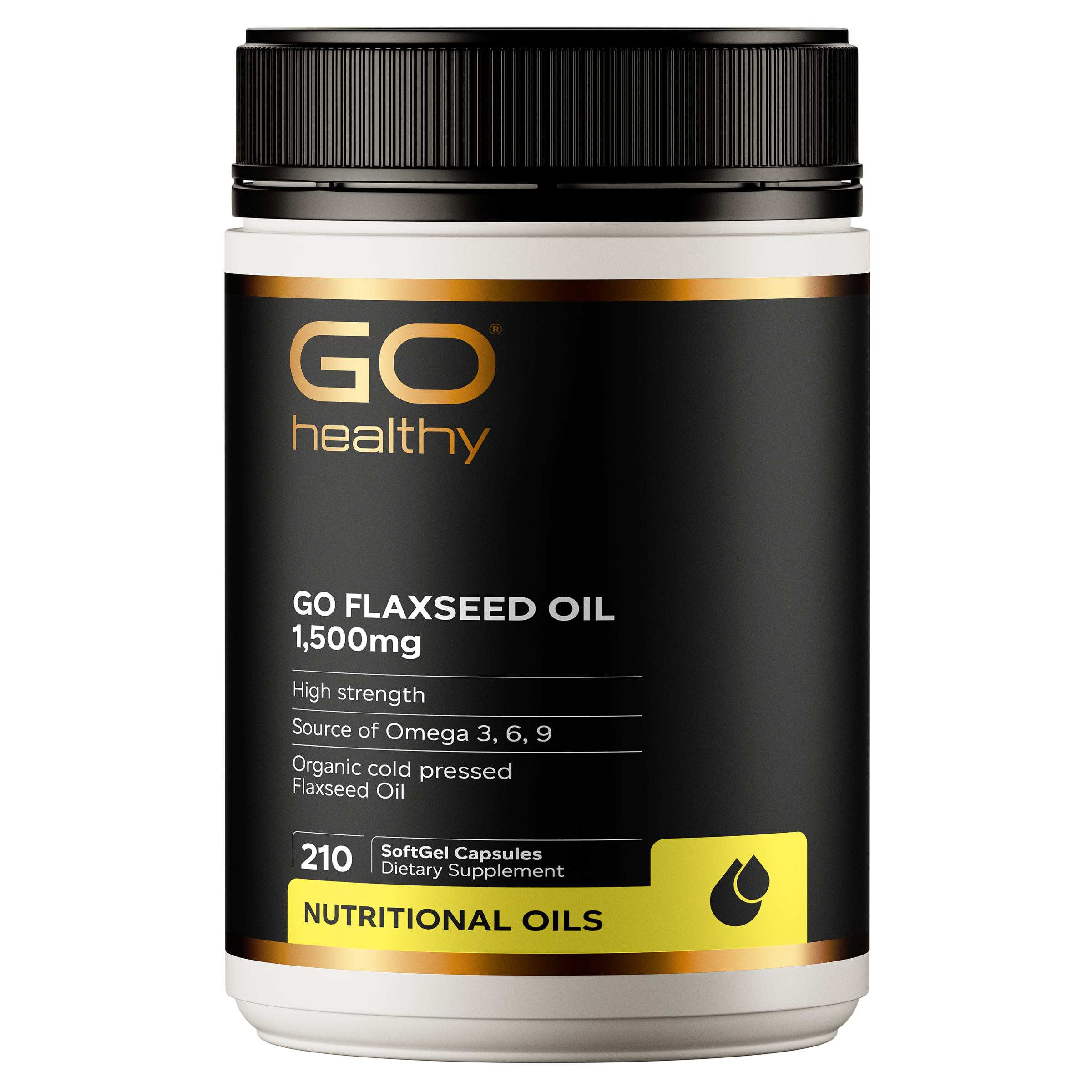 Flaxseed Oil 1500mg Omega 3,6&9 Organic (Go Healthy NZ) heart and circulation support supplement