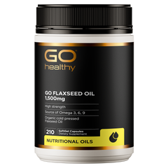 Flaxseed Oil 1500mg Omega 3,6&9 Organic (Go Healthy NZ) heart and circulation support supplement