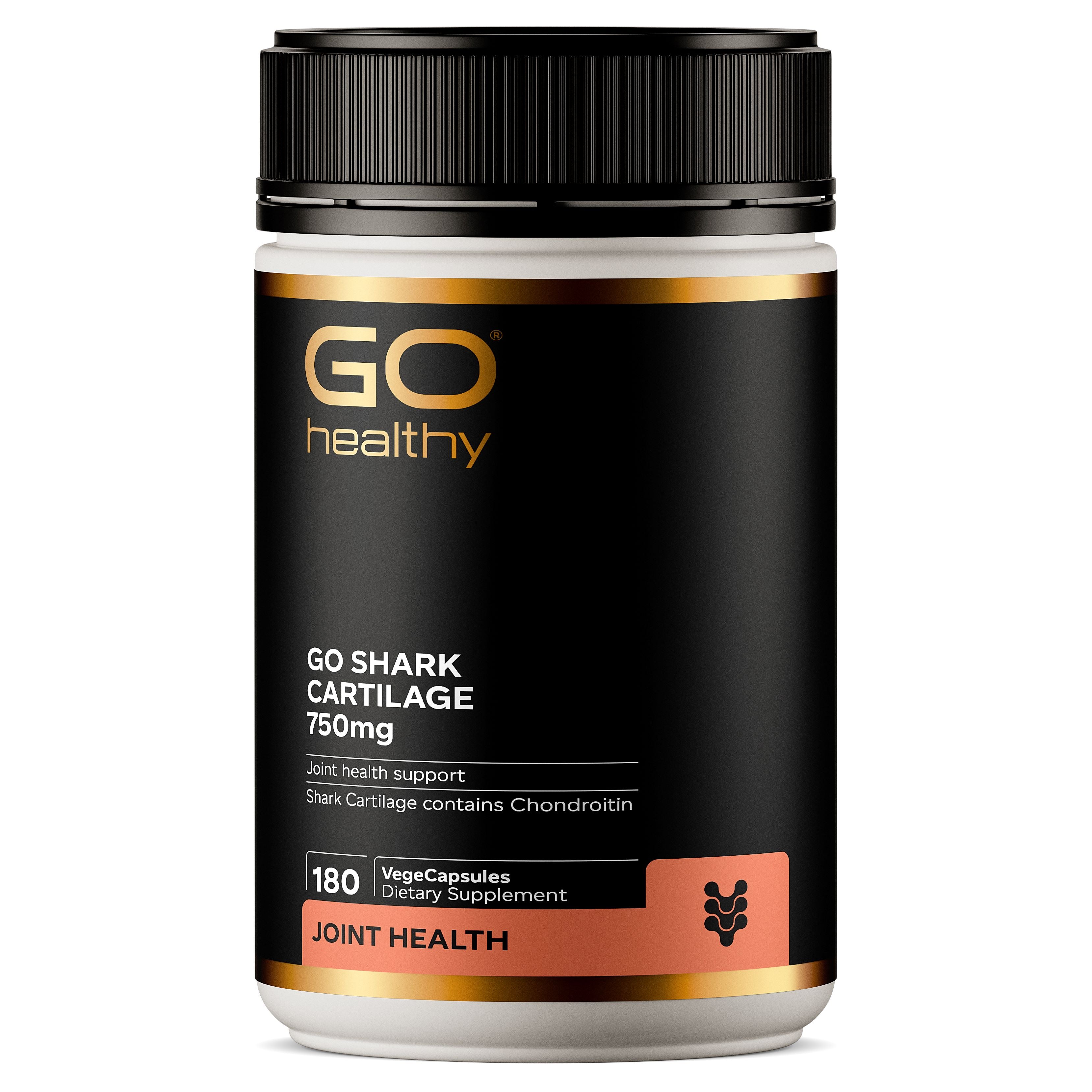 Shark Cartilage 750mg (Go Healthy NZ) supplement product packaging