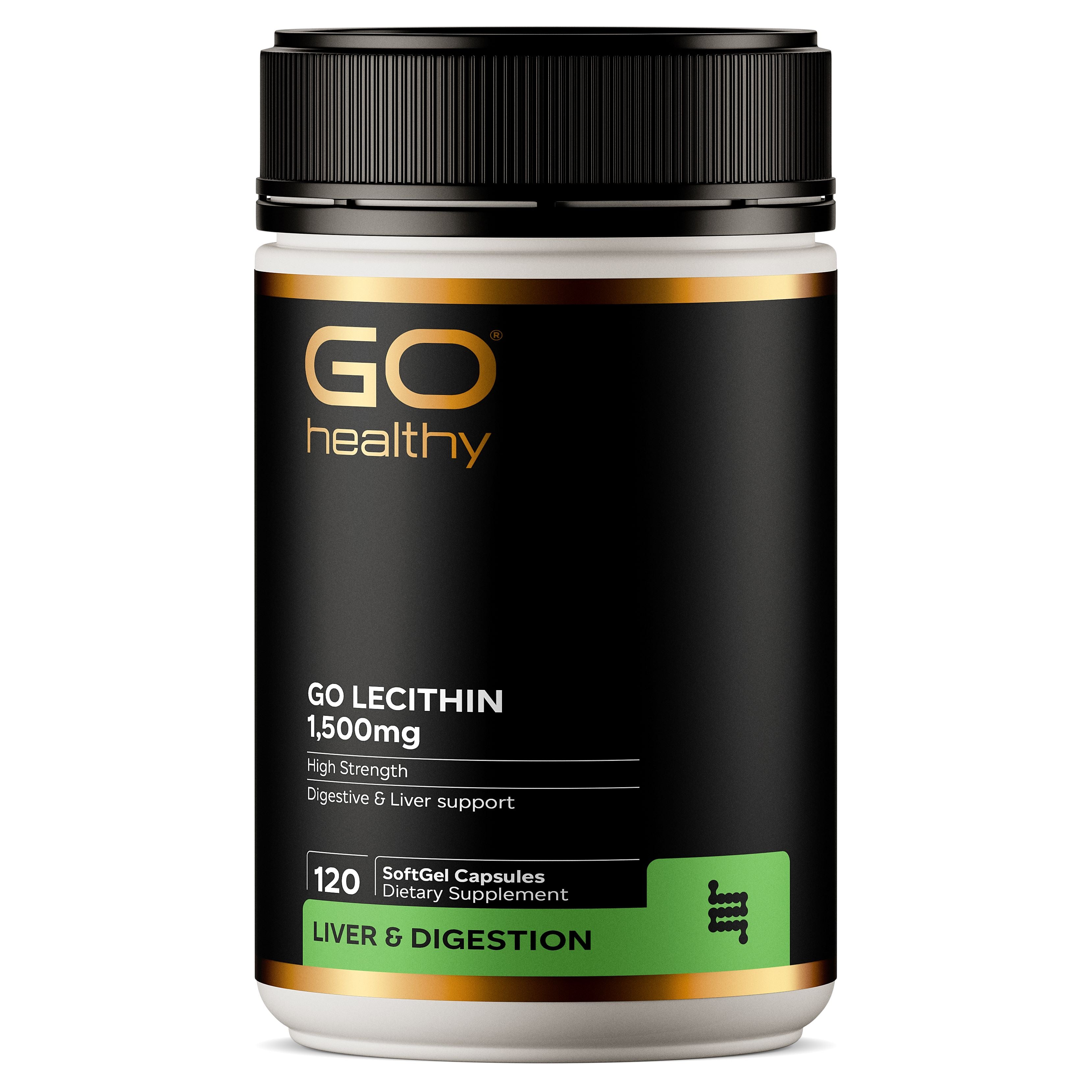 Lecithin 1500mg (Go Healthy NZ) supplement product packaging