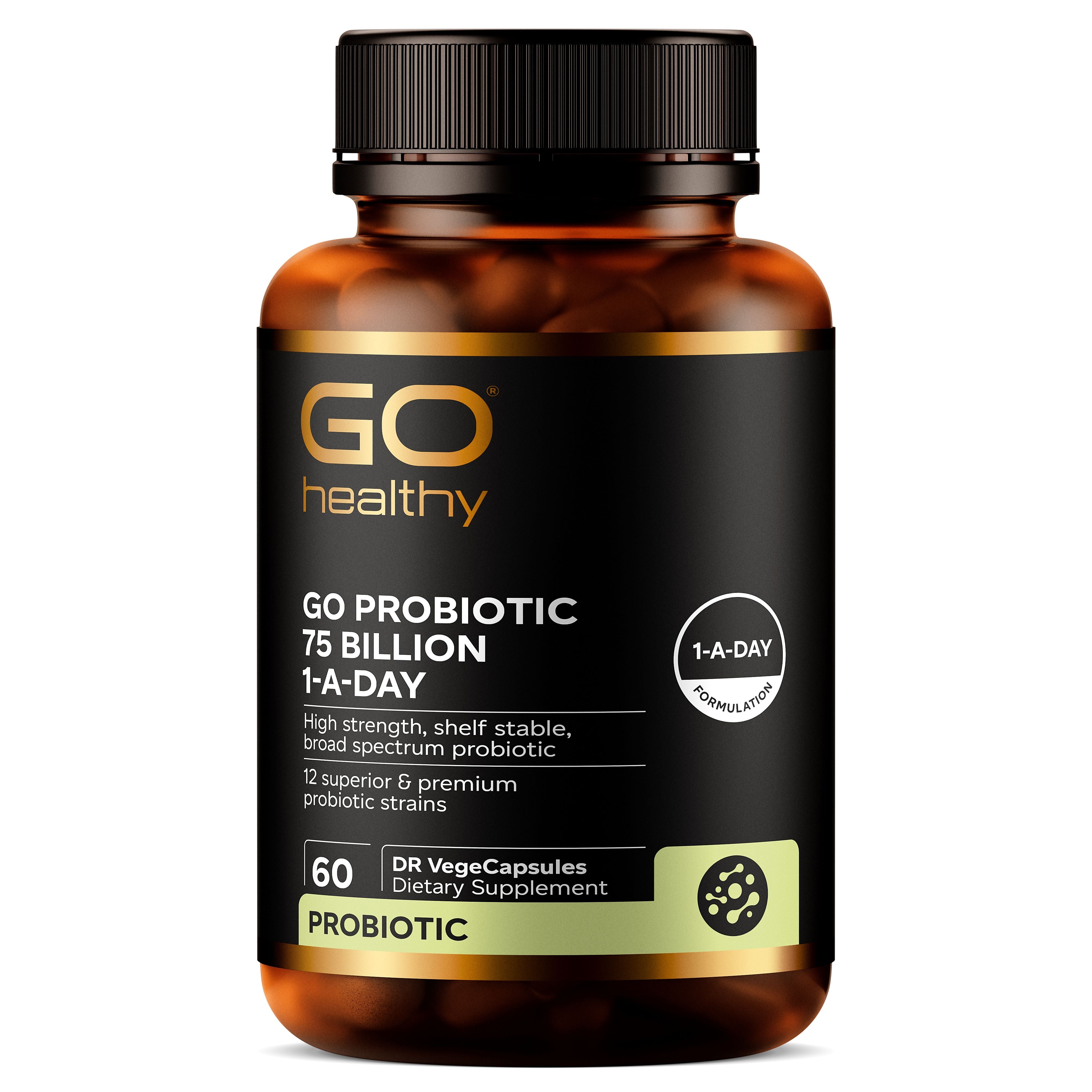 Probiotic 75 Billion (Go Healthy NZ) digestion and immune support supplement