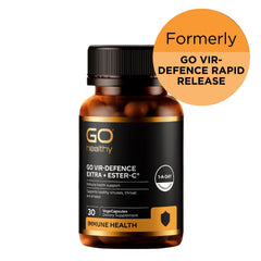 Go Vir-Defence Extra + Ester C (Go Healthy NZ) supplement product packaging