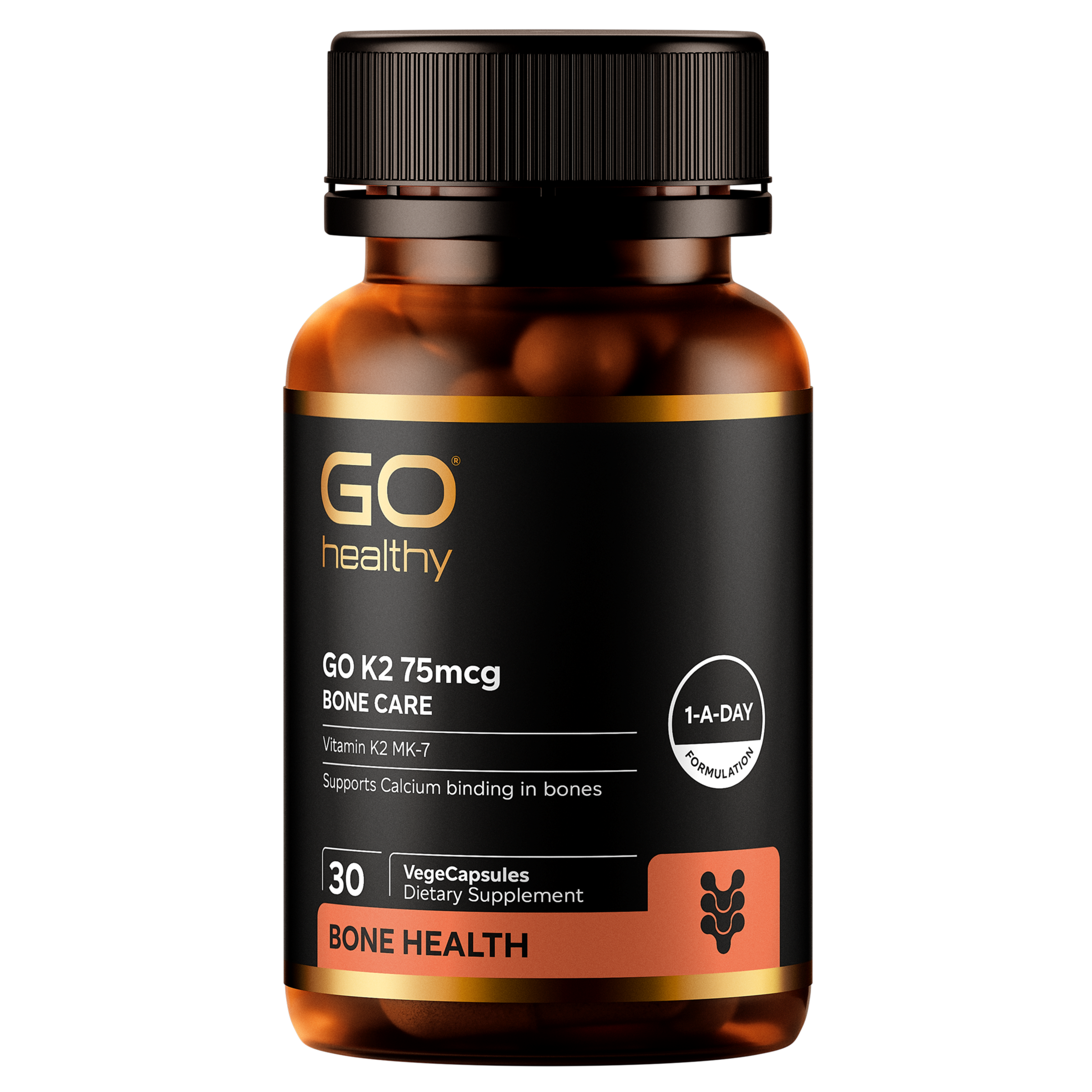 Vitamin K2 Advanced Bone Care (Go Healthy NZ) supplement product packaging