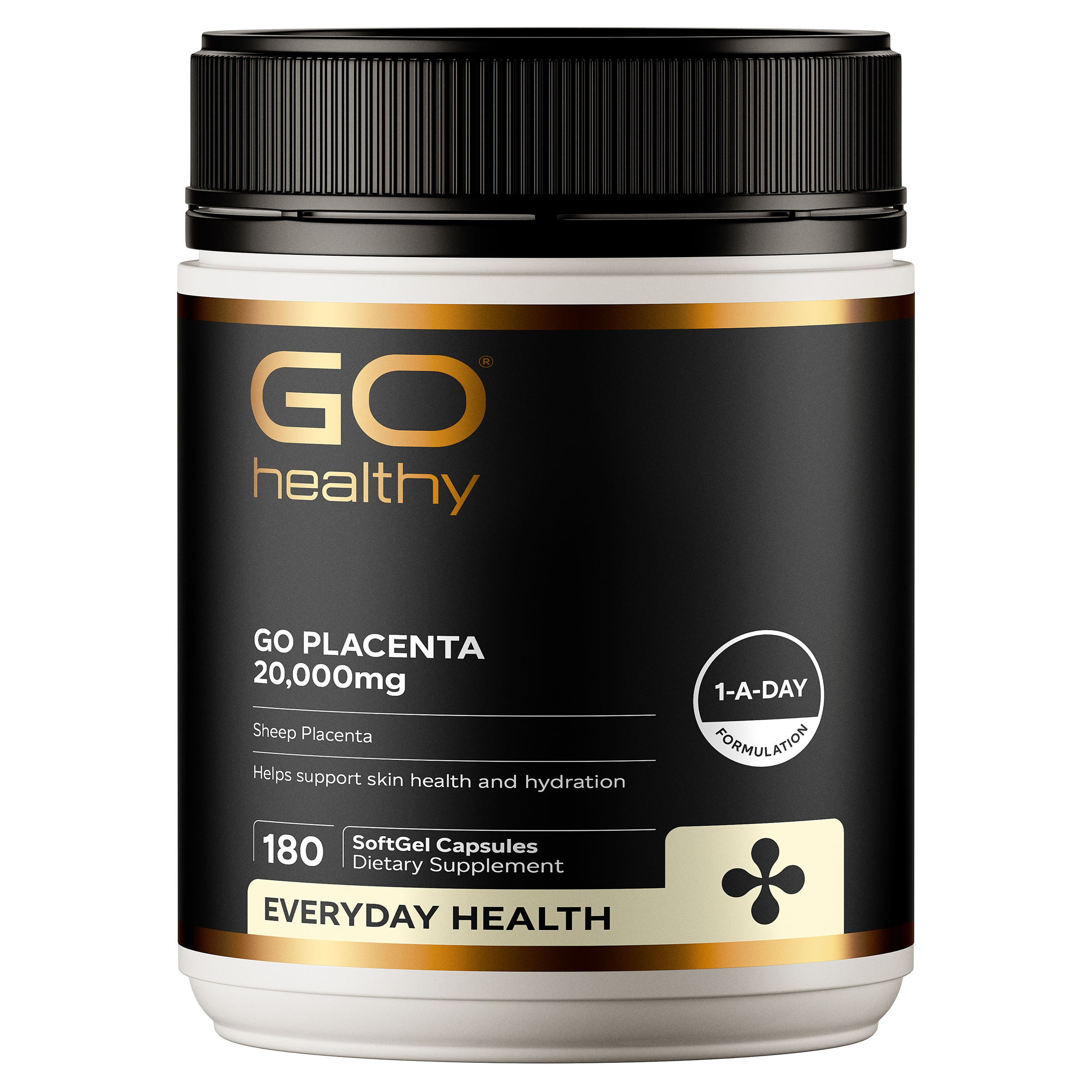 Placenta 20,000mg (Go Healthy NZ) supplement product packaging