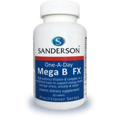 Mega B FX (Sandersons) supplement product packaging