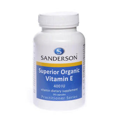 Vitamin E Organic 400iu (Sandersons) supplement product packaging