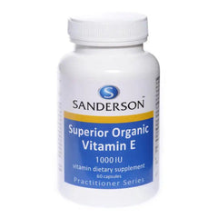 Vitamin E Organic 1000iu (Sandersons) supplement product packaging
