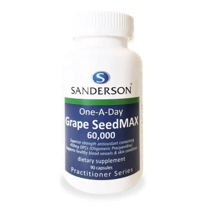 Grape Seed MAX 60,000 (Sandersons) supplement product packaging