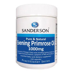 Evening Primrose Oil 1000mg (Sandersons) supplement product packaging
