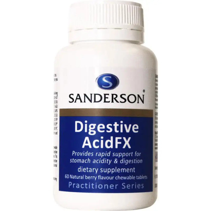 Digestive Acid FX (Sandersons) supplement product packaging