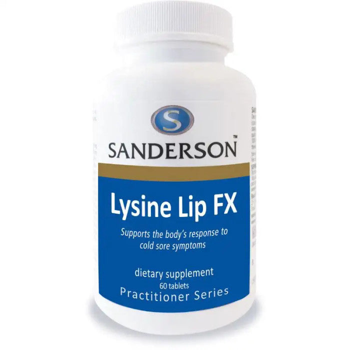 Lysine Lip FX (Sandersons) supplement product packaging