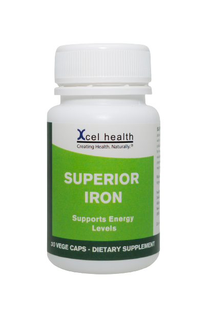 Superior Iron (Xcel Health) supplement product packaging