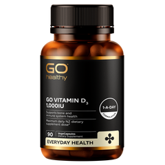 Vitamin D3 1,000iu (Go Healthy NZ) daily wellbeing supplement
