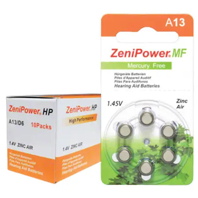 Zenipower Hearing Aid Batteries size 13 wellness pack and product bundle