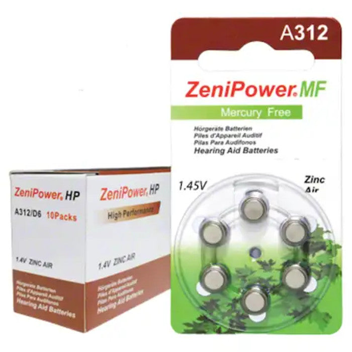 Zenipower Hearing Aid Batteries size 312 hearing aid battery pack