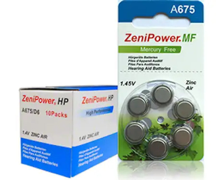 Zenipower Hearing Aid Batteries size 675 hearing aid battery pack