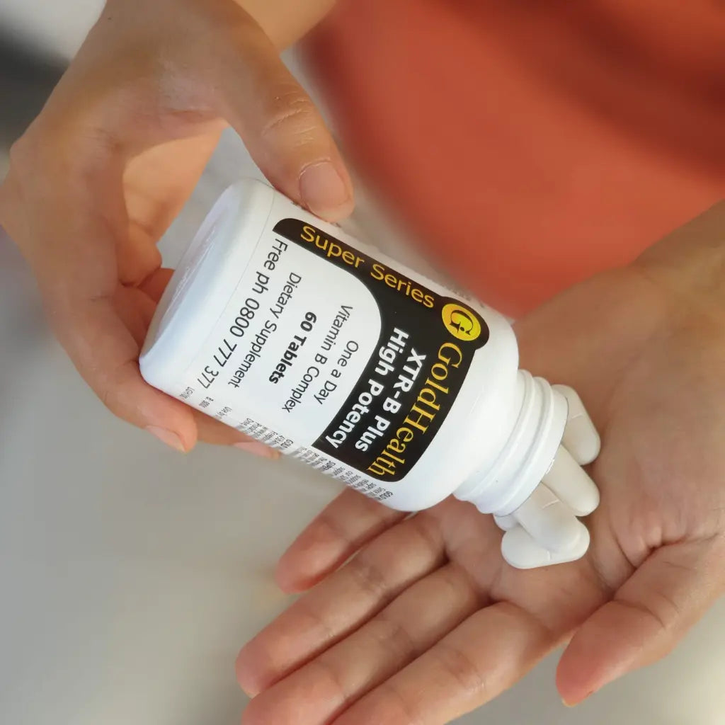 XTR-B Plus Vitamin B Complex capsules and product packaging