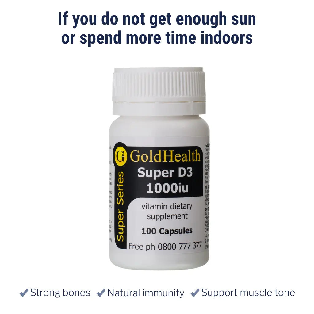Super Vitamin D3 1000iu daily wellbeing supplement