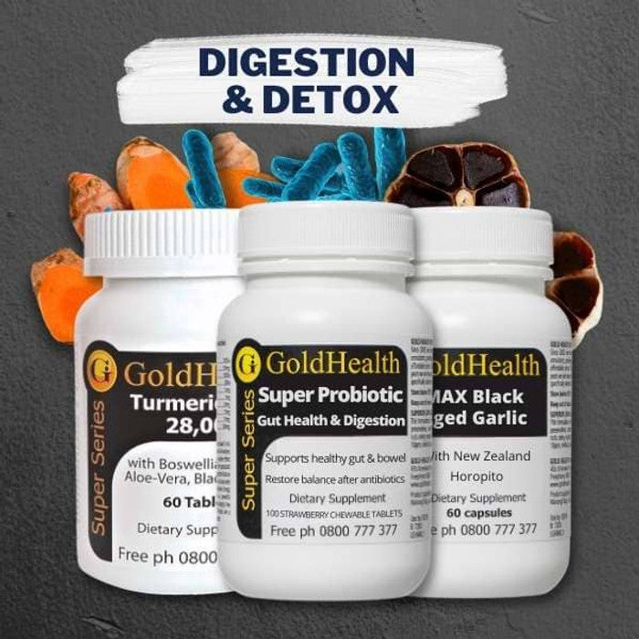 Digestion and Detox Health Pack - Probiotic + Prebiotic + Gut Protection