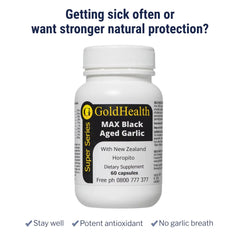 MAX Aged Black Garlic with NZ Horopito digestion and immune support supplement