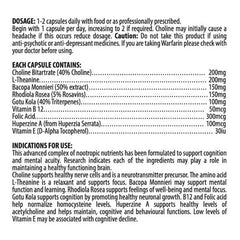 Brain Pack - Fish Oil + Vitamin B12 + Memory Support XP label and ingredient information