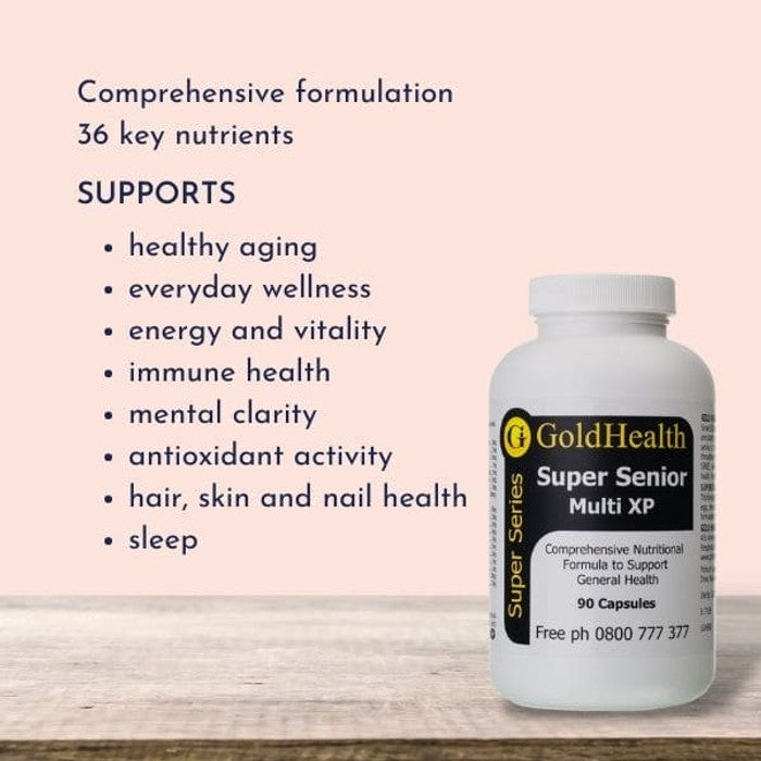 Wellbeing Pack - Senior Multi + CoQ10 features and benefits overview