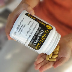 OsteoMX3 Glucosamine and Fish Oil capsules and product packaging