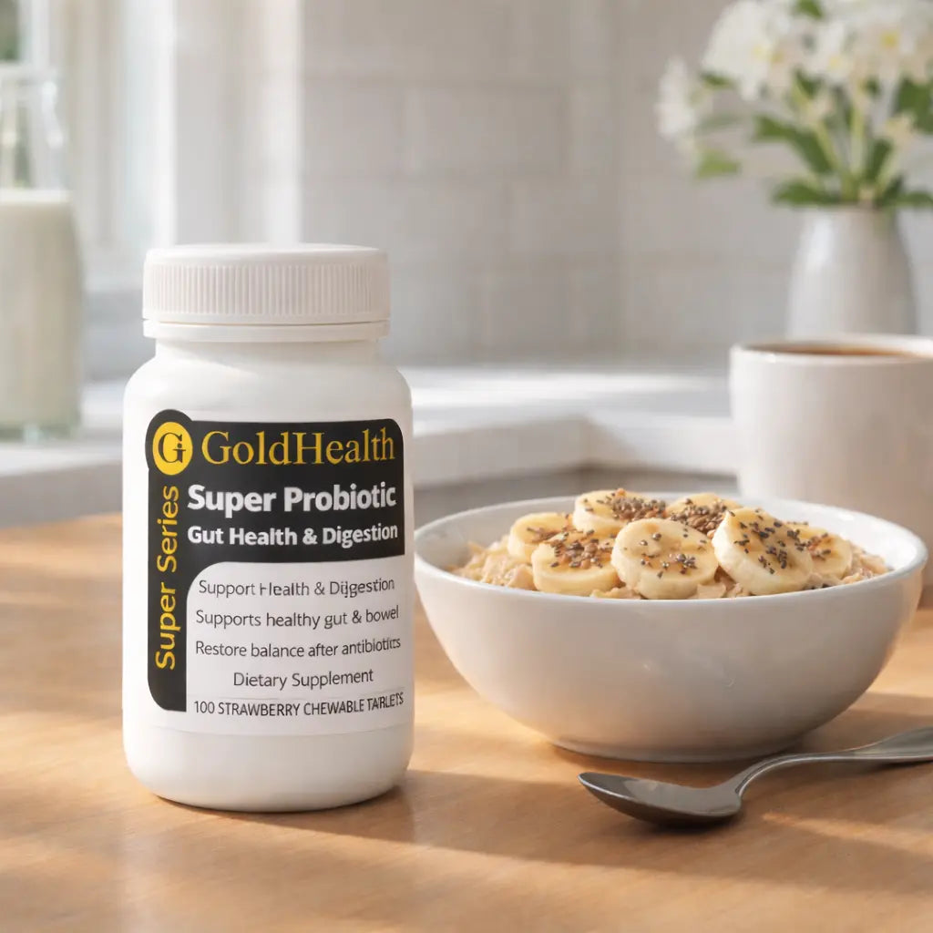 Super Probiotic Gut Health and Digestion Strawberry Chewable probioticbanana product image