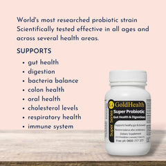 Super Probiotic Gut Health and Digestion Strawberry Chewable features and benefits overview