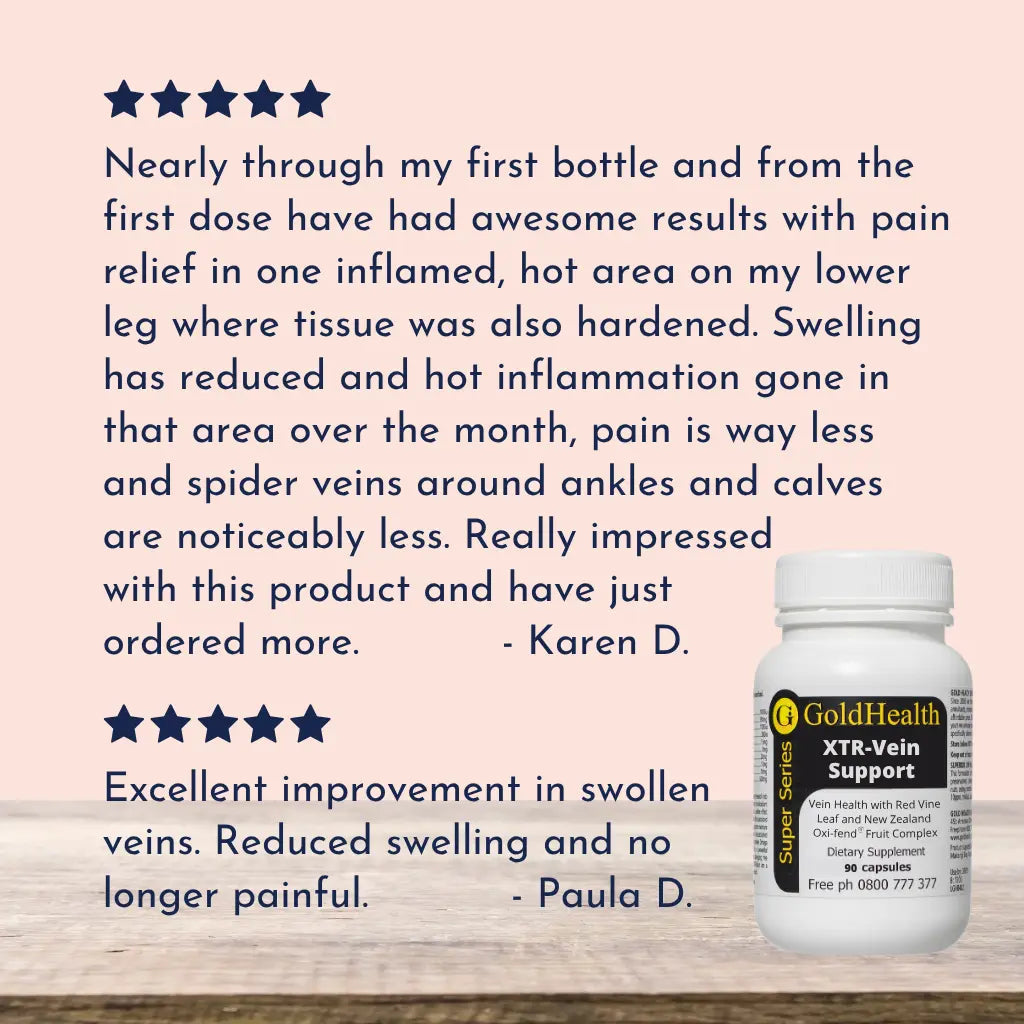 XTR-Vein Support with Red Vine Leaf and NZ Oxi-fend® Fruit Complex veinreview product image