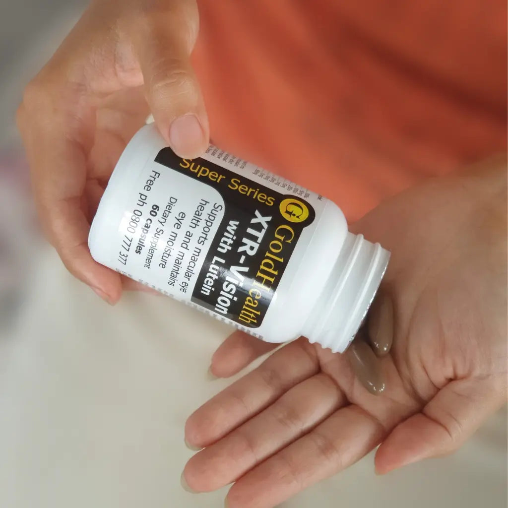 XTR Vision with Lutein capsules and product packaging