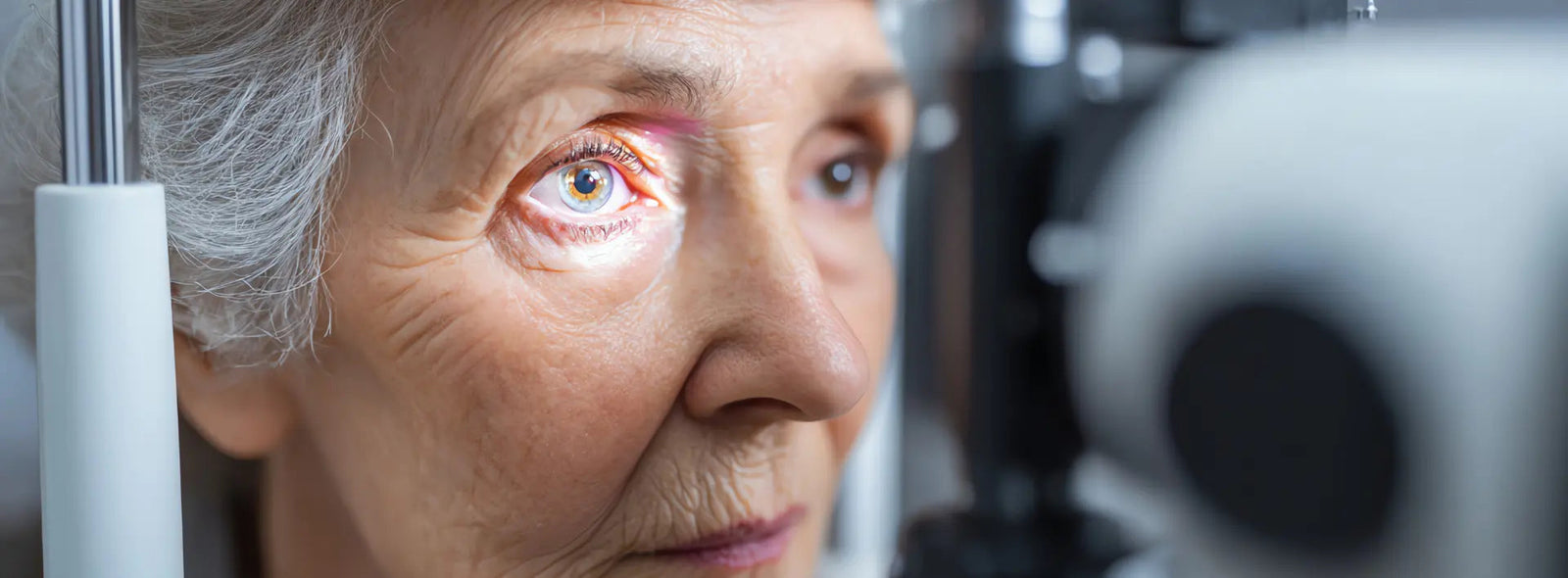 Eye specialist discussing macular degeneration treatment options with an older adult in a NZ clinic
