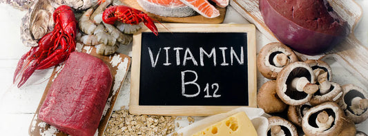 Vitamin B12 supplement bottle and capsules styled for a New Zealand wellness guide