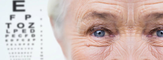 Older NZ adult reading beside glasses and eye nutrition ingredients for a macular degeneration supplements guide featuring XTR-Vision with Lutein