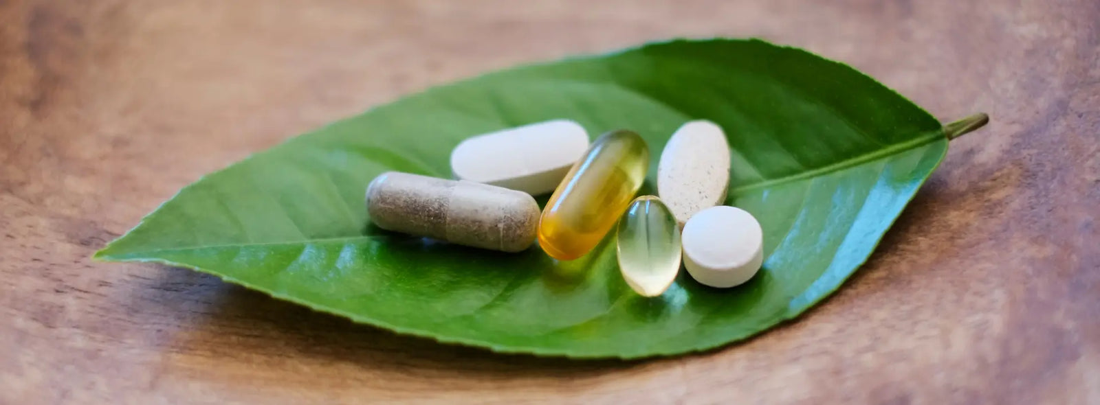 Senior multivitamin beside vitamin D3, B12, magnesium, CoQ10 and fish oil supplements at a breakfast table