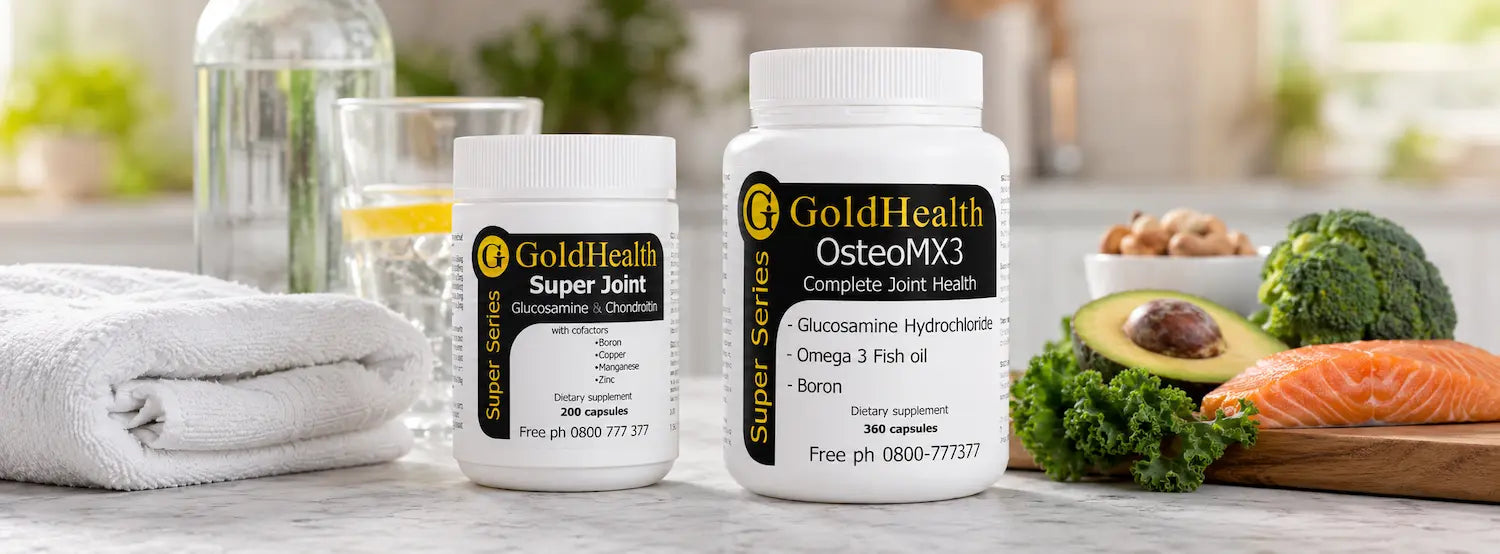 Gold Health Super Joint and OsteoMX3 compared as two joint supplement routine options