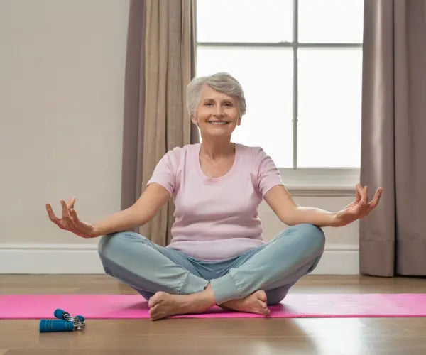 Calm older adult relaxing at home, representing Gold Health stress and relaxation support