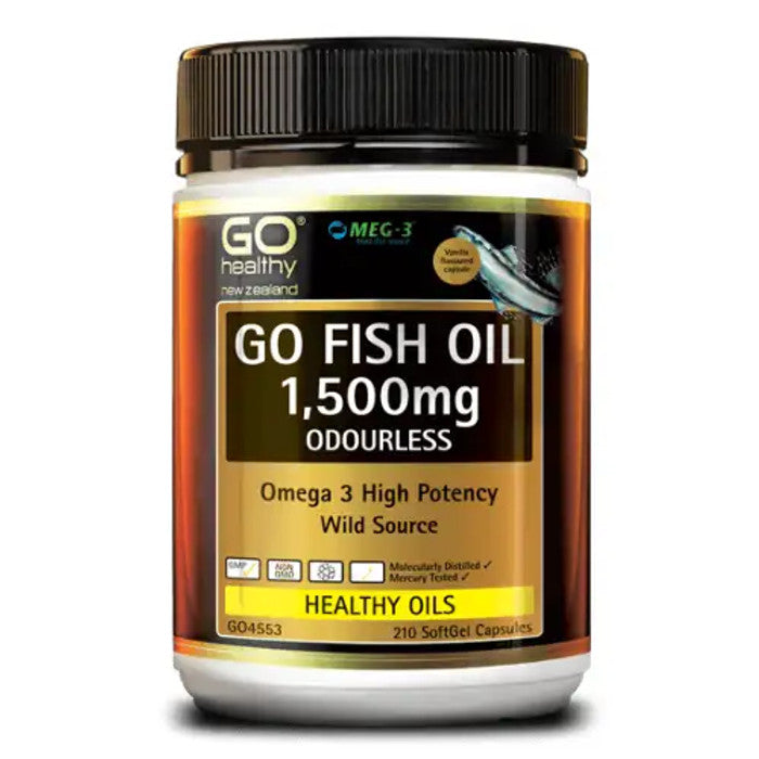 Fish Oil High Potency Odourless 1500mg (Go Healthy NZ)