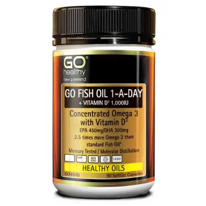 Fish Oil 1 a day + Vitamin D3 (Go Healthy NZ)