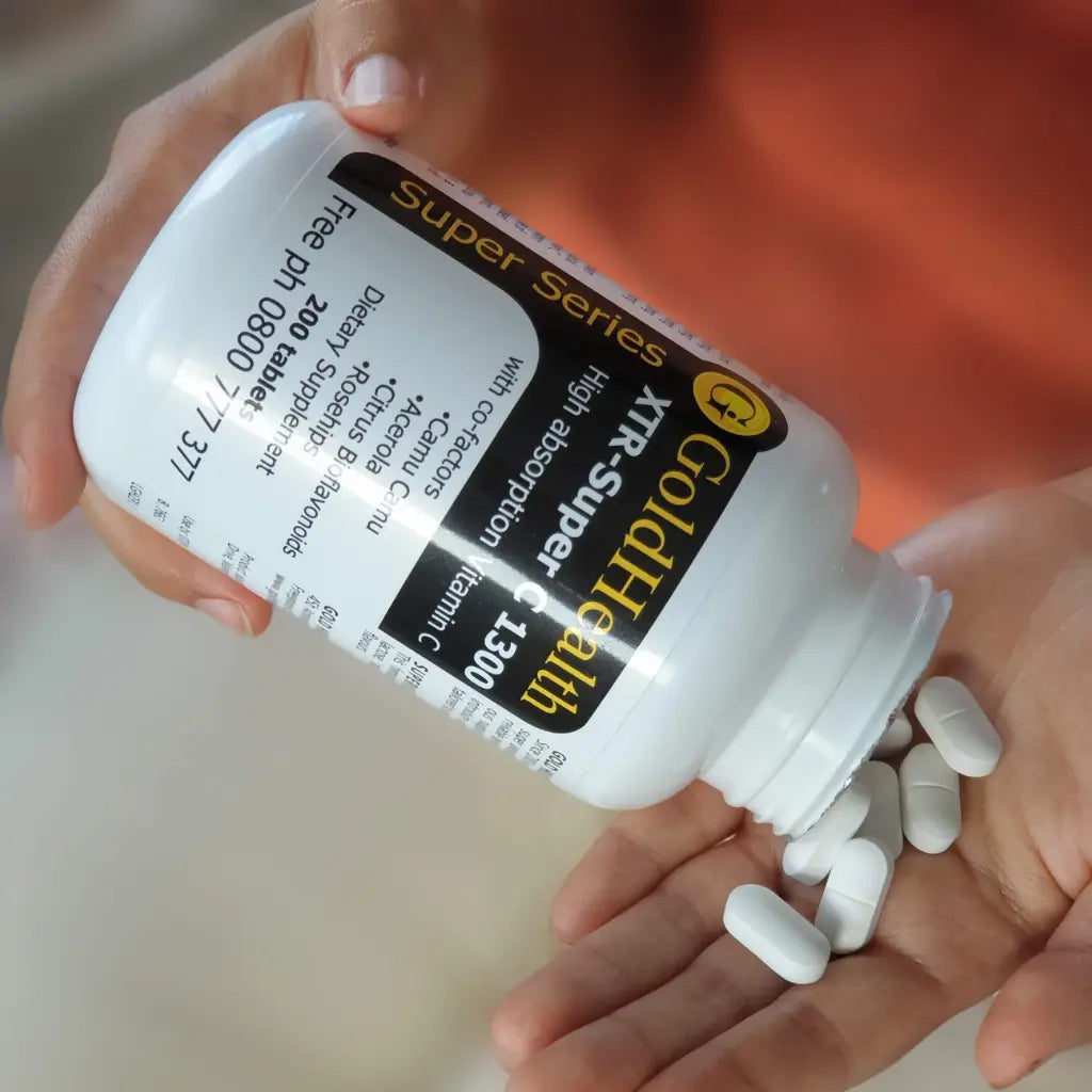XTR Super Vitamin C 1300 capsules and product packaging