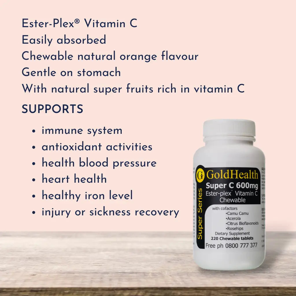 Super C 600 Chewable Vitamin C features and benefits overview