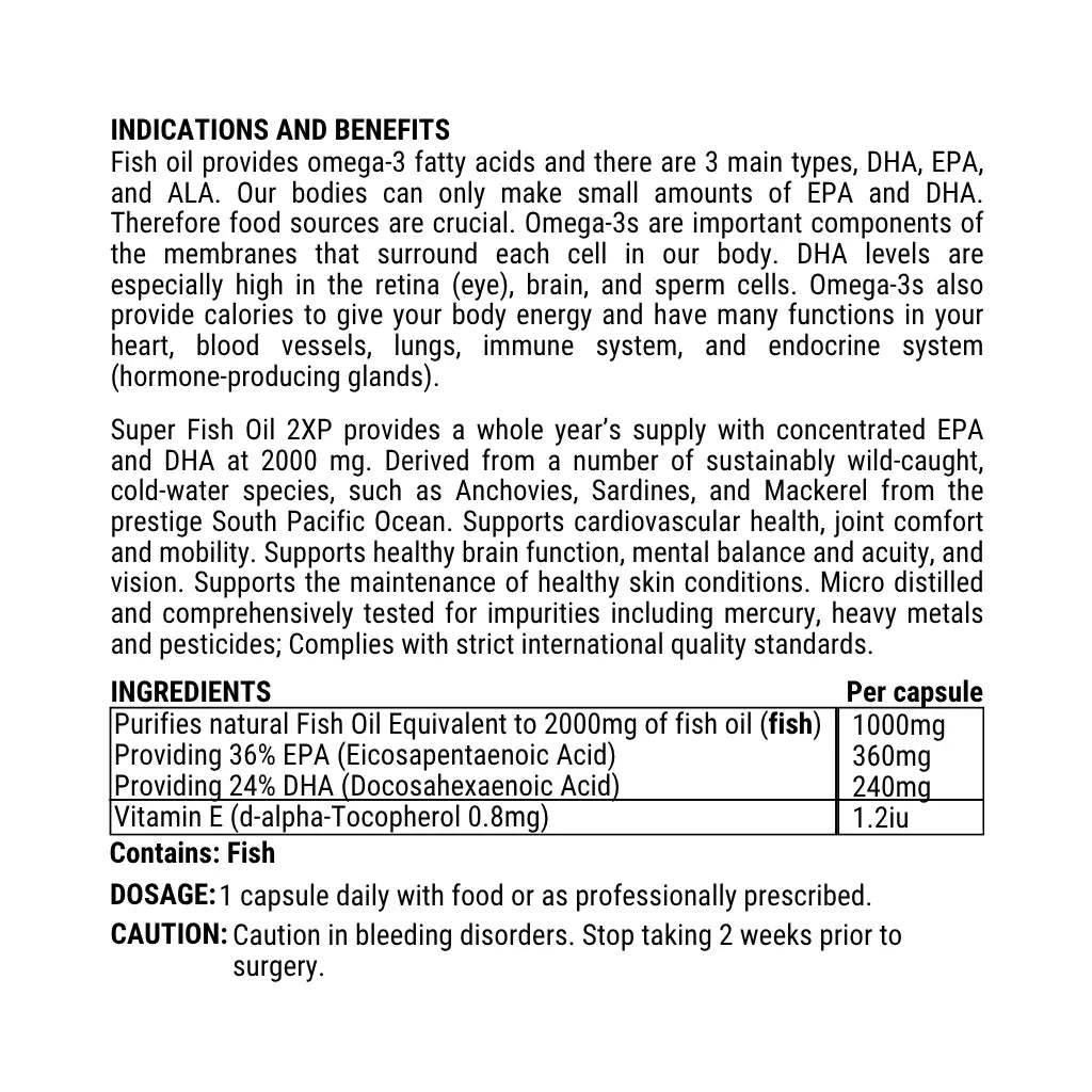 Super Fish Oil 2XP Omega 3