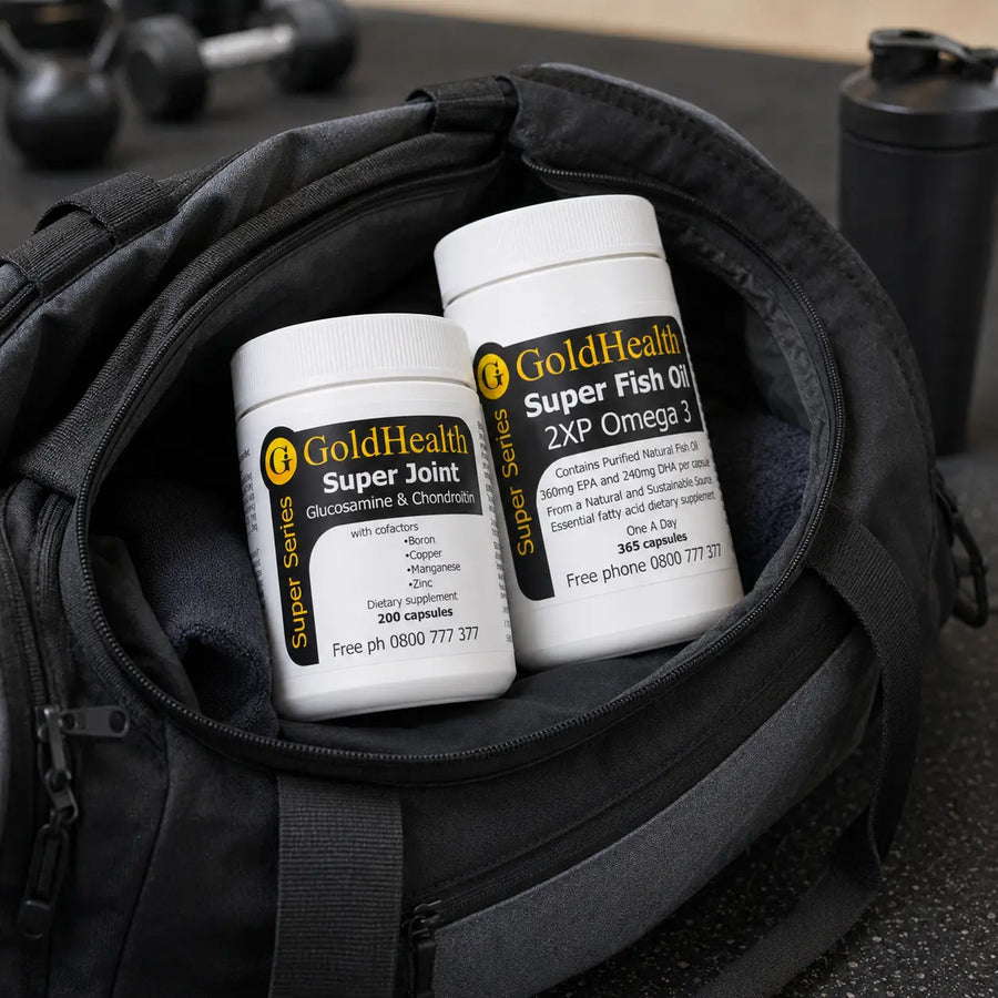 Gold Health joint pack with Super Joint and Super Fish Oil for mobility and joint comfort support