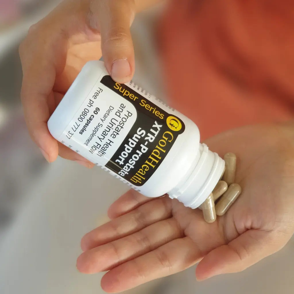XTR Prostate Support capsules and product packaging